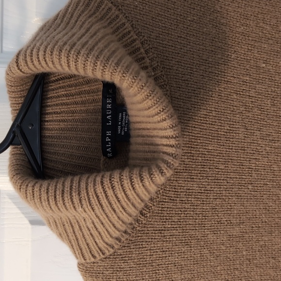 Ralph Lauren Classic Brown Turtleneck Sweater Vintage, 55 Cashmere 45 Wool - Picture 3 of 3